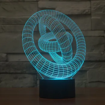 

Touch Switch Circles 3d Led Lamp Originality Acrylic 3d Light Visual Table LampsNovelty Luminaria Led Night Light