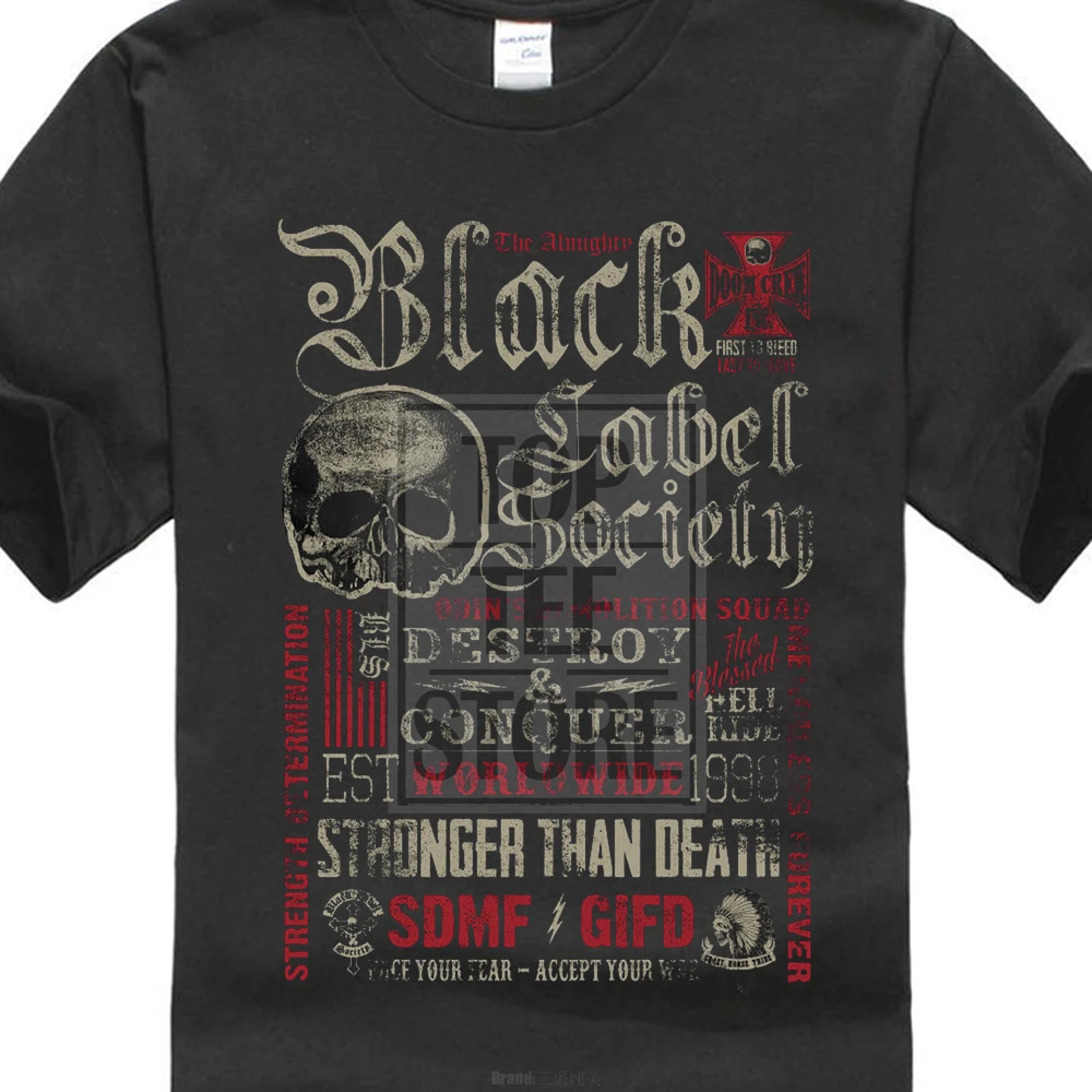 2017 Summer Black Label Society Destroy & Conquer T Shirt Zakk Wylde New Merch Design T Shirt Cool Summer Tops