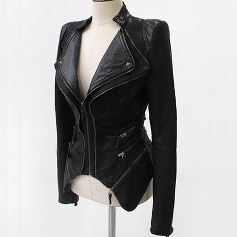 En Serpent Motif Cuir Slim Vestes W1096 Simili Moto Veste Court Pu Femmes Hiver Rivets 2017 Patchwork Automne Manteau q8BwO7xqv