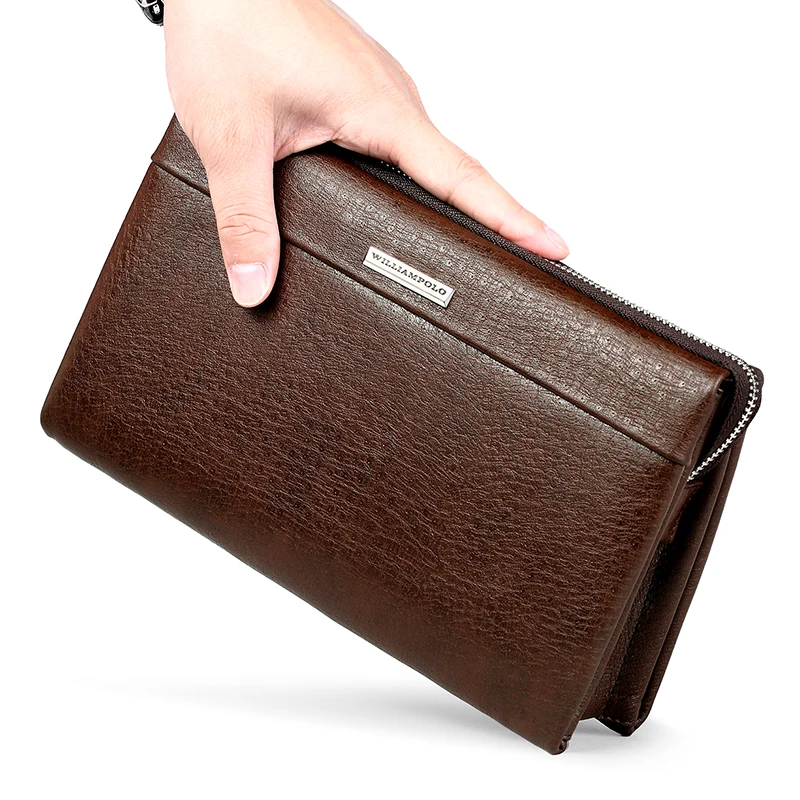 Мягкая и износостойкая сумка из воловьей кожи, большая Вместительная деловая сумка-кошелек