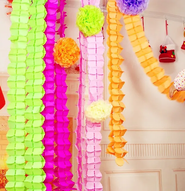 1PCS 3m Colorful Four Leaf Clover Paper Garlands For Home Party Wedding/ Baby Shower /Kids Birthday Party Festival Decoration