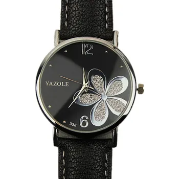 

YAZOLE Fashion Brand Wrist Watches For Women Flower Crystal Leather Strap Quartz Watch Ladies Watches Women montres femme