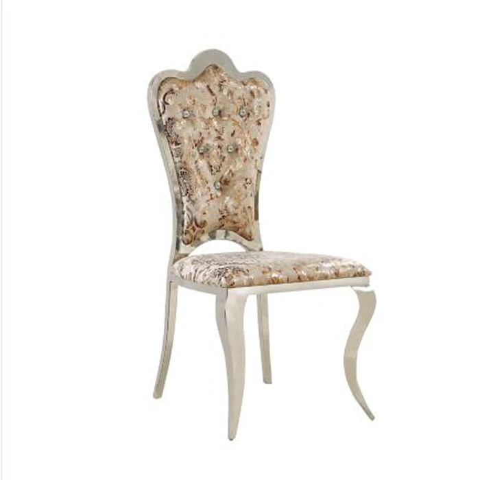 Louis fashion Dining chairs Fashionable cloth in high-end hotels Simple dining room stainless combination - Цвет: S7