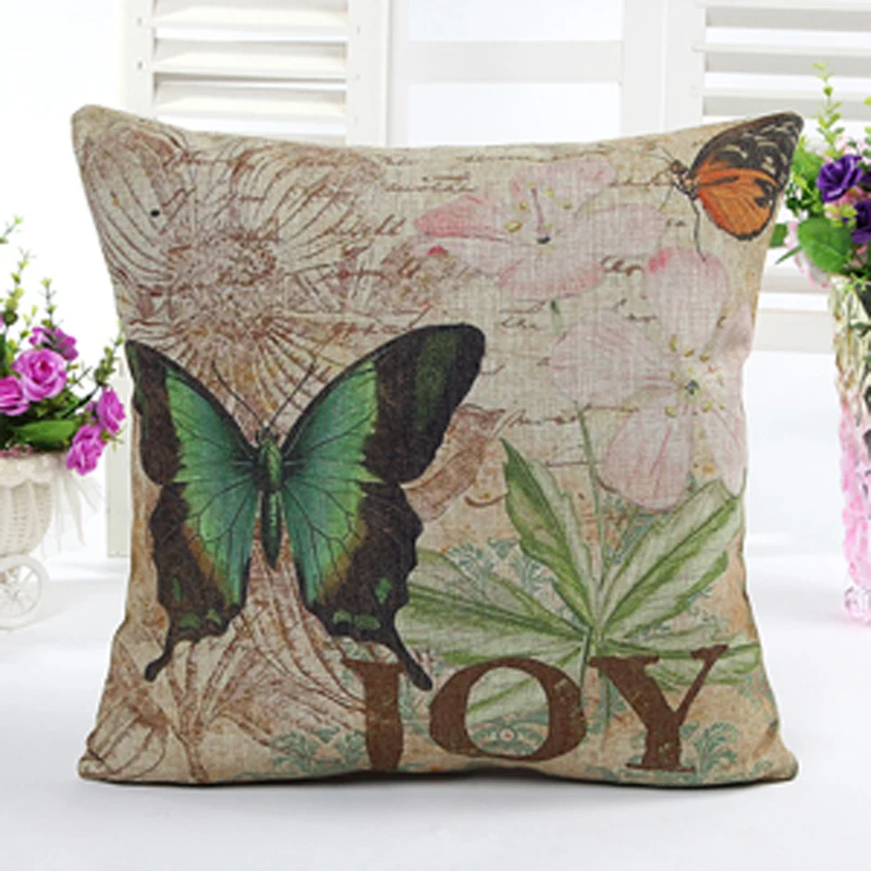 

Cushion Cover Butterfly Cartoon pattern Decorative pillow cover Sofa Seat Case Car Pillowcase Soft Bed Pillow Case Home textiles
