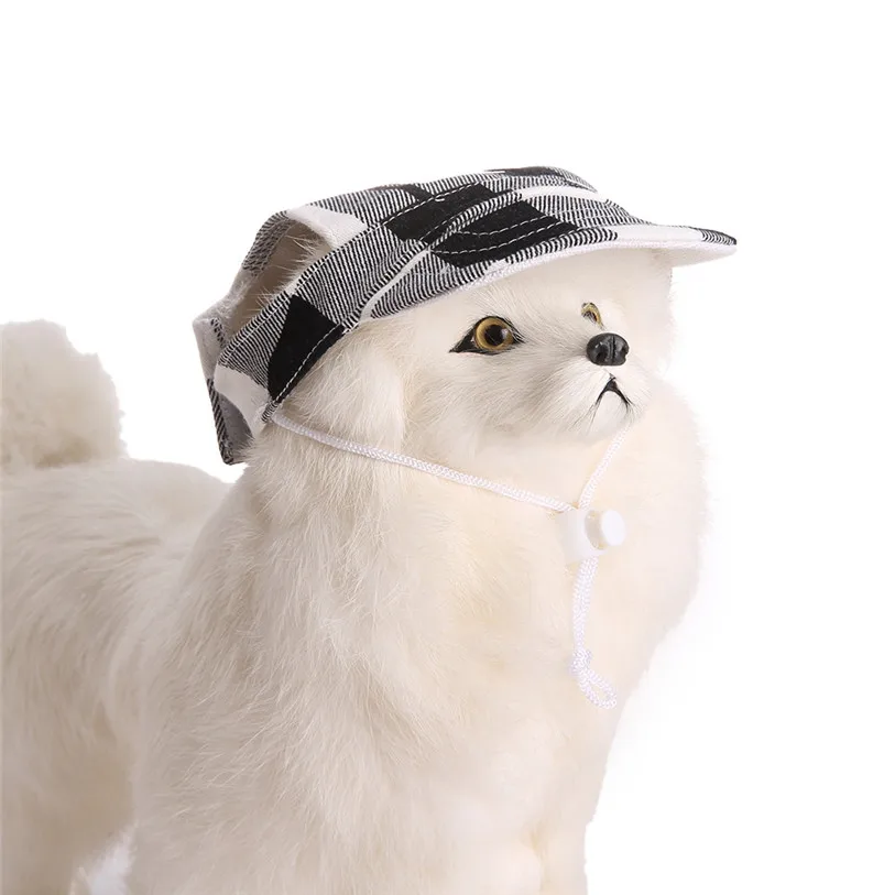 Fashion Plaid Pets Cap Hat Dog Cat Headband Summer Outdoor Headdress Costumes Hair Band Sun Hat Festival Cat Dog Band 40JA11 (17)