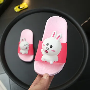 

Brown Bear Kawni Rabbit Card Child Sandal Soft Soles Thickened Lovely Boys and Girls Baby Home Slippers Summe