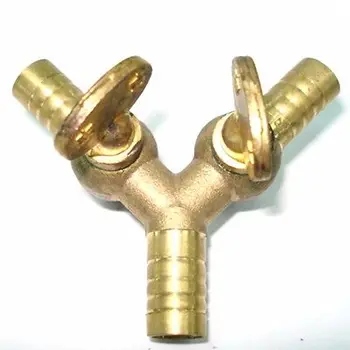 

Y Equal Hose Barb Tee Brass fuel Ball Valve Plumbing fitting with brass handle fit for 8 mm I/D hose