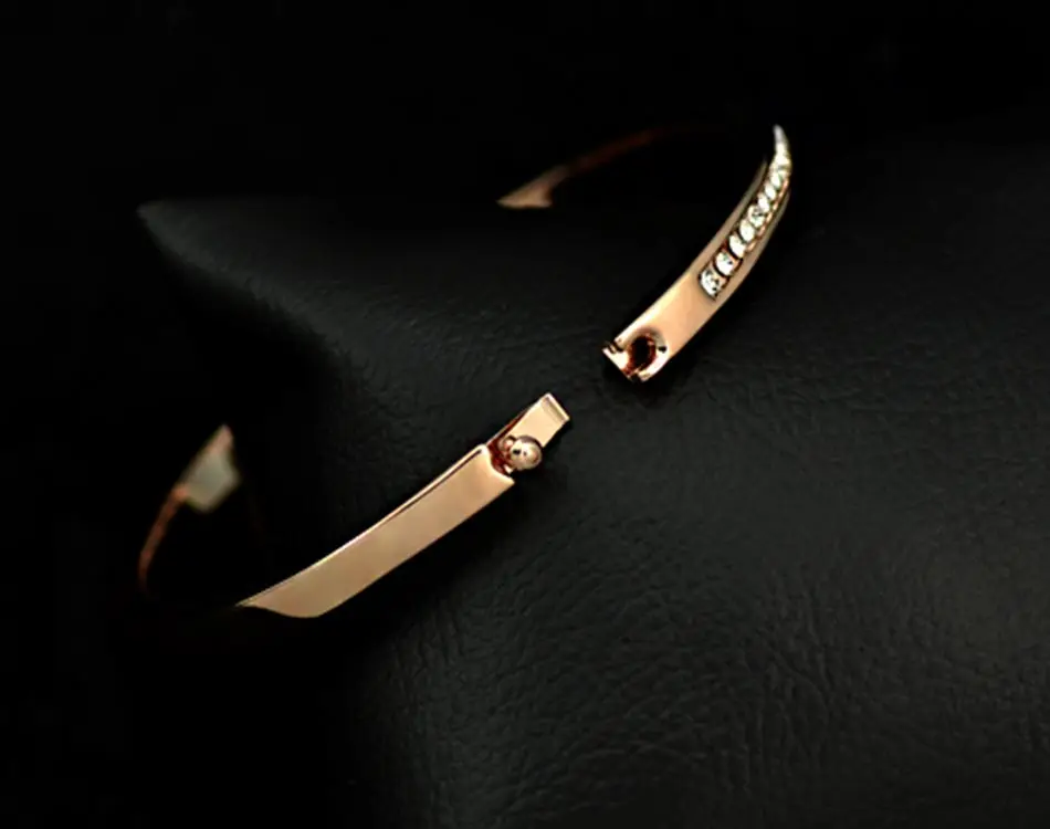 BRAVEKISS модные браслеты цвета розового золота для женщин Новые Модные Ювелирные изделия Подарки Австрийские кристаллы манжеты браслеты BJB0073A