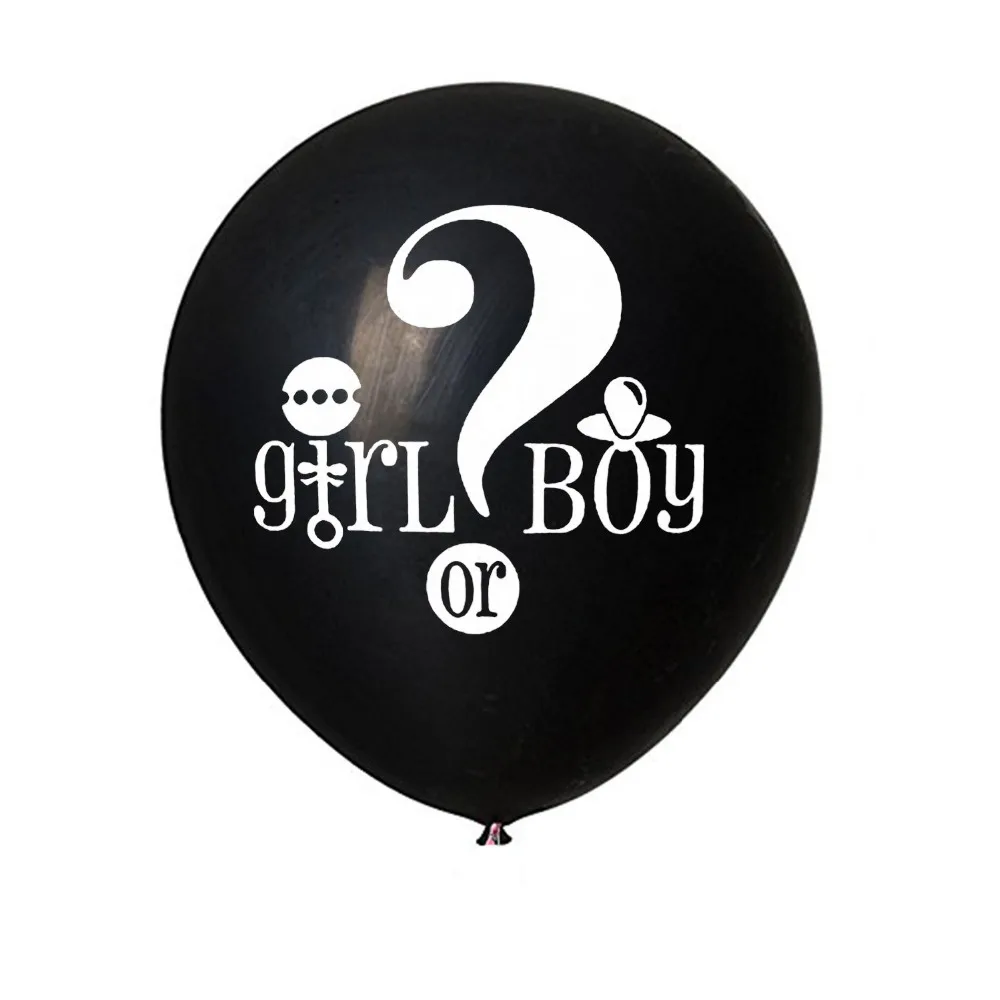 36 Inch Black Round Confetti Latex Balloon Boy or Girl Gender Reveal Party Balloon Giant Balloon With Pink Blue Confetti PAT75 (7)