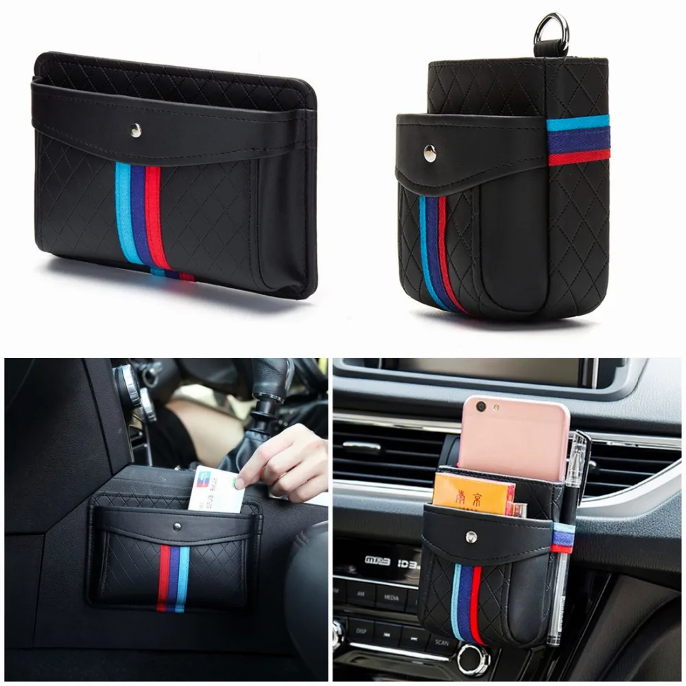 

Car Styling Outlet Air Vent Hanging Box Phone Holder Pouch Aperture Storage Organizer Case For BMW Interior Parts Accessories
