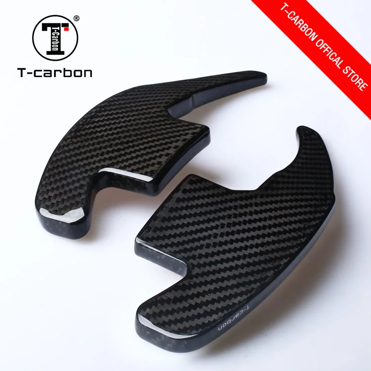 T-carbon 1 пара Автомобиль Стайлинг рулевого управления графит для колес волокно Переключатели скоростей на руле для Mustang