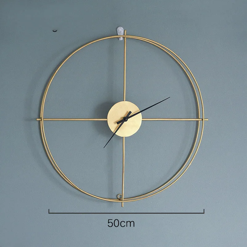 Новые 50 см большие бесшумные настенные часы современные дизайнерские часы для домашнего декора офисные Европейский стиль подвесные настенные часы домашний декор - Цвет: Double Gold L