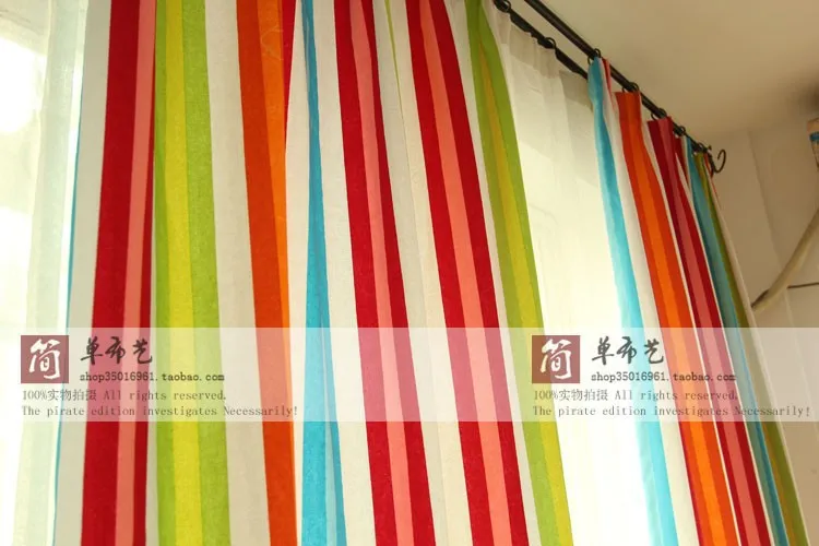 

2019 new color stripe cotton canvas curtains, tablecloths and cushions can be customized