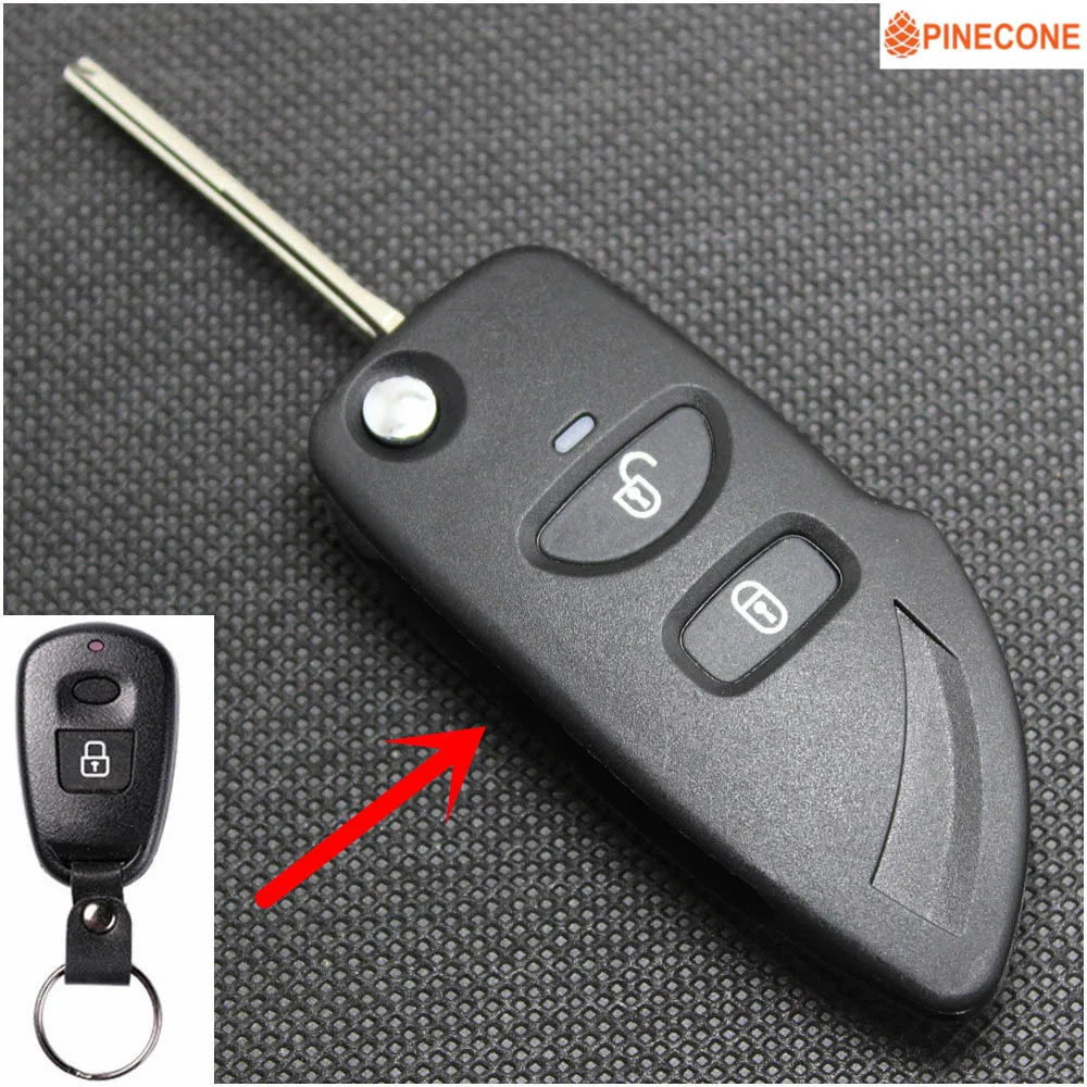 PINECONE для ключа чехол Hyundai Elantra 2005 ключи не Батарея держатель Uncut латунь лезвие
