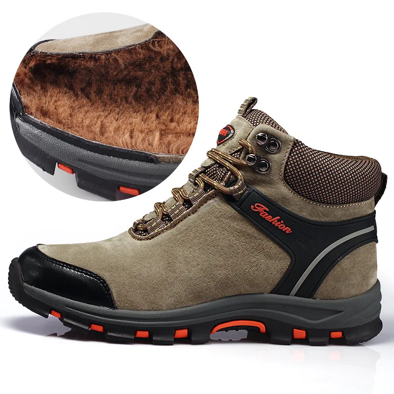

Winter Warm Boots Men Hiking Shoes Waterproof Leather Shoes Climbing & Fishing Shoes New Popular Outdoor Shoes Men High Top