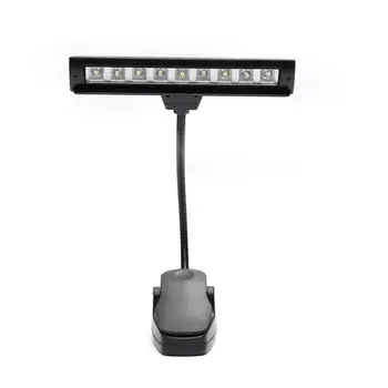 

SOLLED 9 LEDs Flexible Clip-on Music Stand Clamp Night Light Bed Table Desk Reading Lamp Lighting