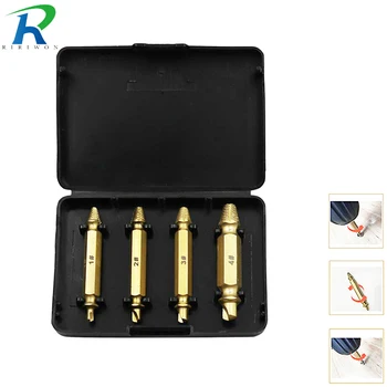 

4pcs/Case HSS Double Side Screw Extractor Center Drill Bits Guide Set Broken Damaged Bolt Remover Removal Speed Easy Out Set