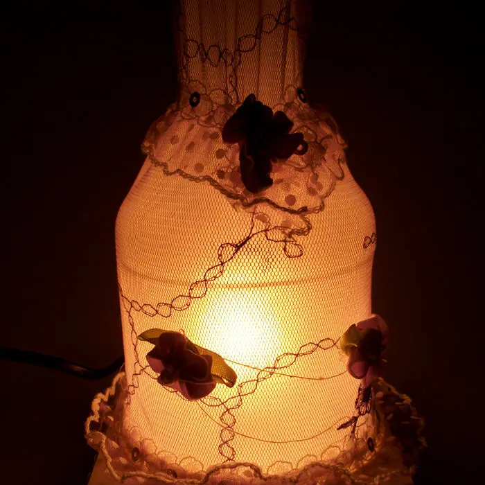 Кружево бутылку ламп креативный бутик бытовое украшение Романтический P Кружево из спальни глава кровать