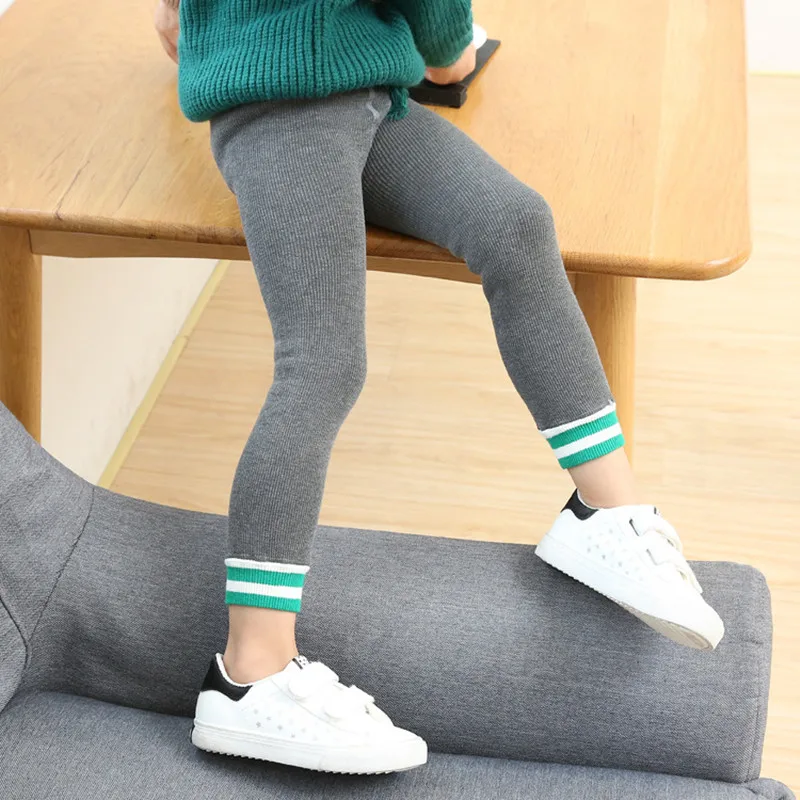 

Boys Girls Thick Warm Leggings Children Winter Cotton Pants Girls Knitted Cotton Warm Skinny Leggings D0391