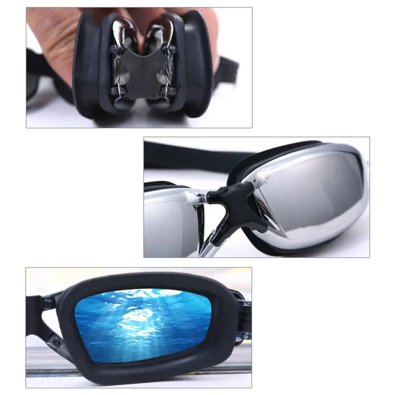 Anti-fog Swim Diving Water Goggles Glasses Unisex Swimming Adjustable Women Men Electroplating UV Waterproof Swimwear Eyewear