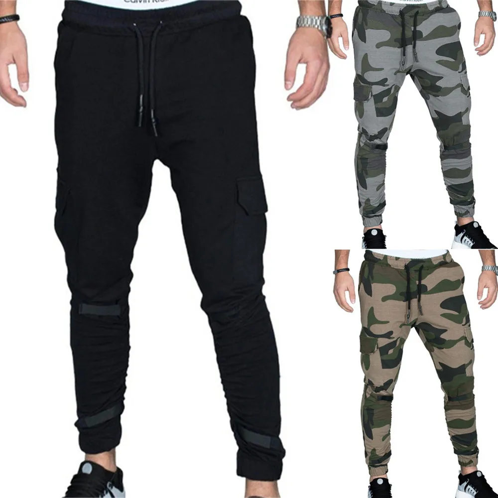 Мужские брюки, тактические Спортивные брюки на завязках, повседневные эластичные брюки с карманами, мужские брюки