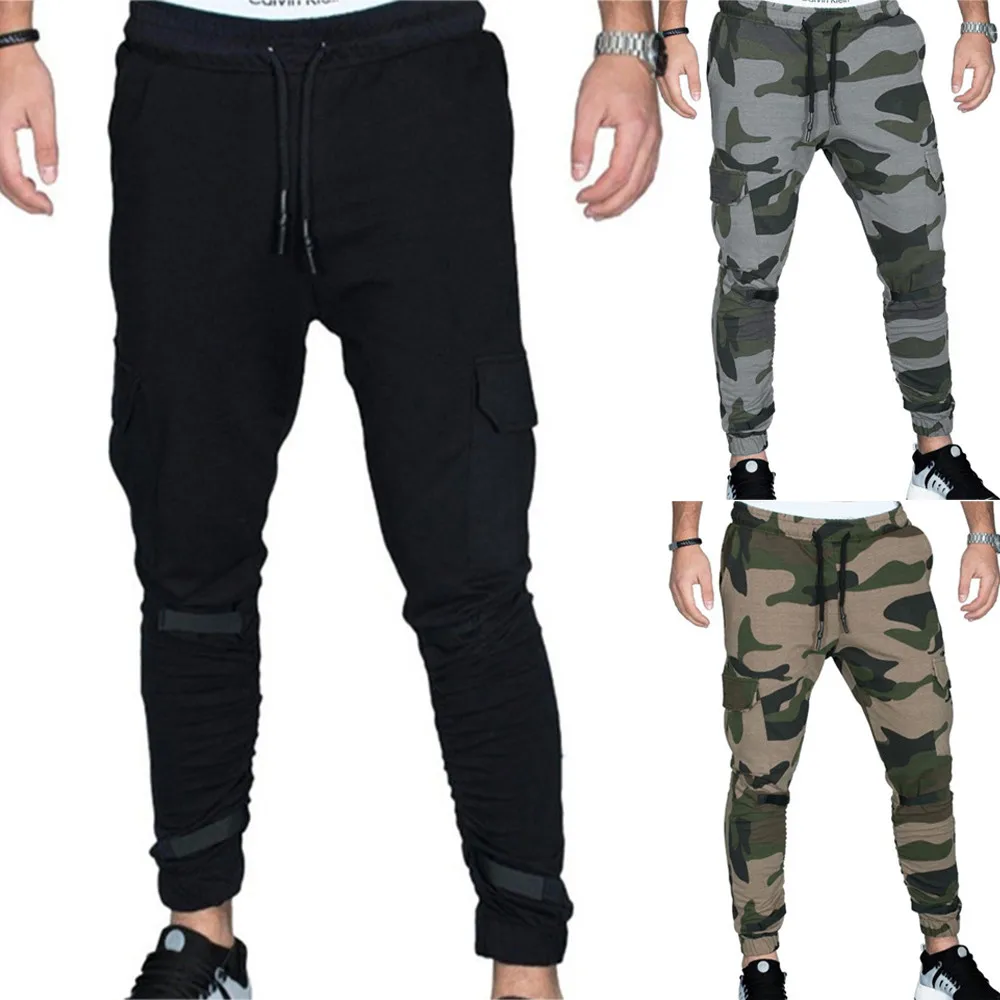 2019 мужские облегающие Beam Foot Drawstring спортивные брюки повседневные эластичные