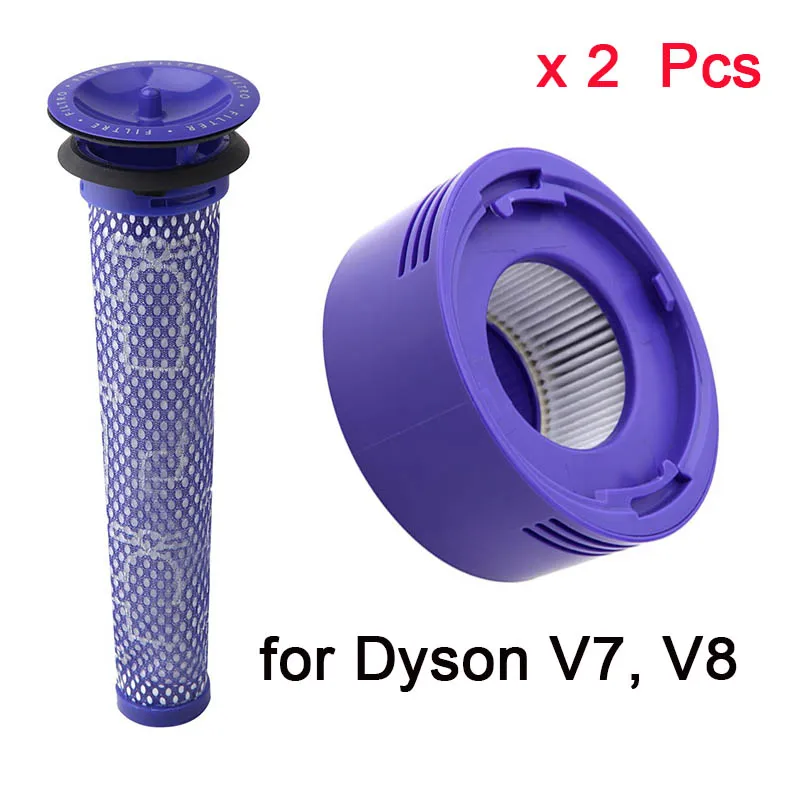 Suitable for Pre Filter and HEPA Filter for Dyson V7, V8 Absolute Cordless Animal Vacuum.Replaces Part# 965661-01 and#96747801