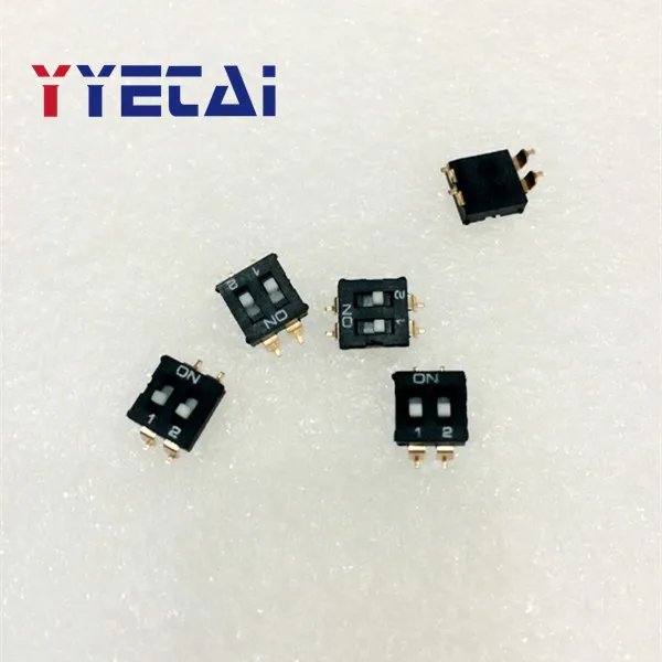 

2.54mm chip DIP switch KM-1P/2P/3P/4P/5P/6P/8P gold-plated feet black SMD chip Free shipping