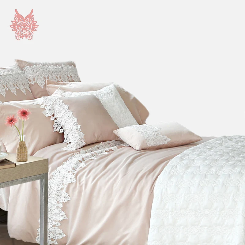 Home textile French Twin tribute silk bedding sets,cotton/silk princess
