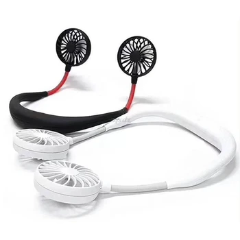 

Hands-free Neck Band Hands-Free Hanging USB Rechargeable Dual Fan Mini Air Cooler Summer Portable Whosale Dropship