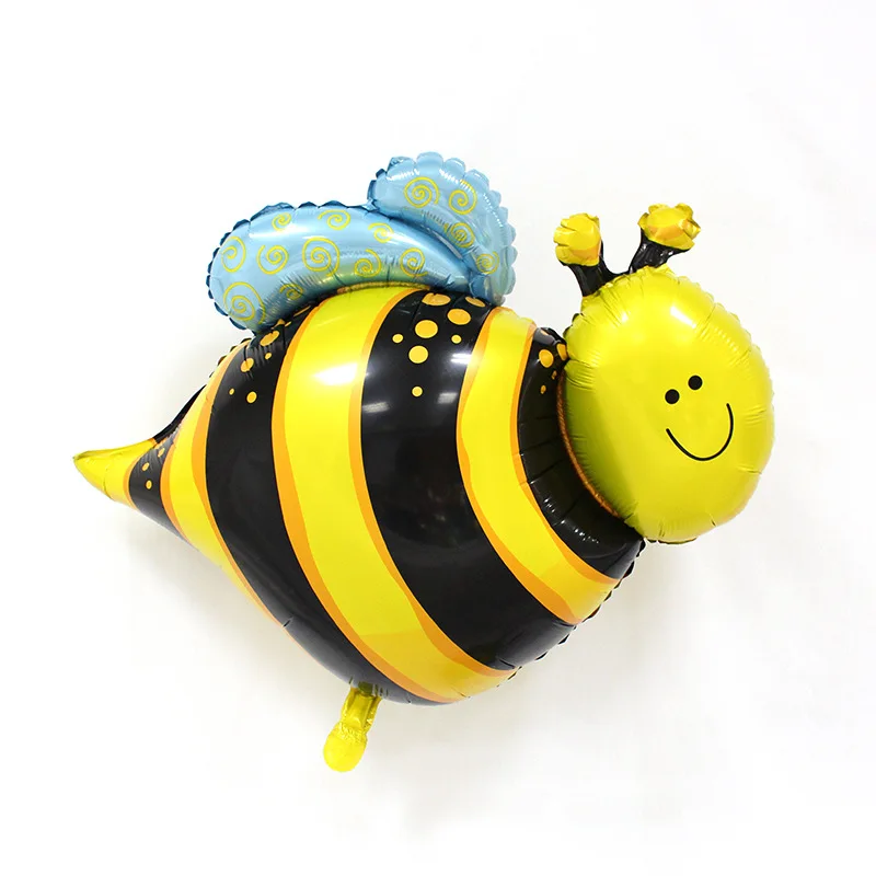 Cute Animal Bee Foil Balloons Black Yellow Polka Dots Latex Balloon Kids Birthday Party Decoration Baby Shower Supplies