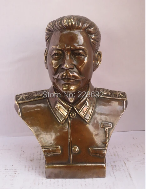

decorations for home+ Collectible Decorated Old Copper Carved Stalin's Sculpture /statue Free shipping