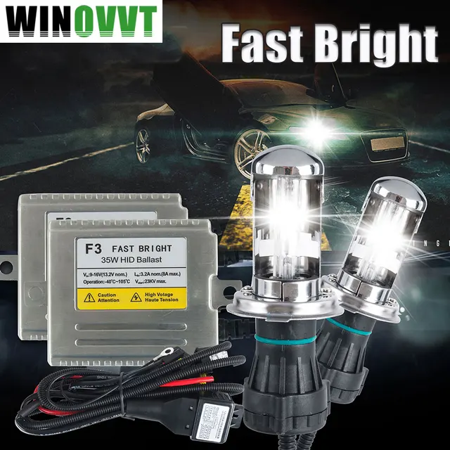 H4 xenon light H4 high low Fast bright 35w F3 H4 3 XENON HID KIT 4300k