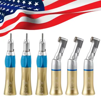 

6PCS USA Dental Low Speed Contra Angle Handpiece & Straight Slow E-Type fit NSK