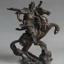 Bi003723 " Китайский Бронзовый Солдат Генералы guangong guanyu бог конная прогулка статуя