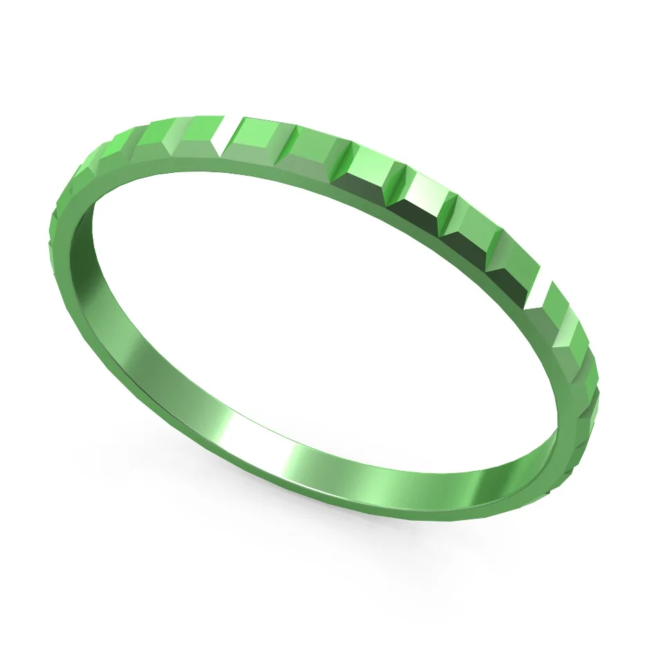 Floya изысканное шоколадное заполненное кольцо стекируемые 2 мм ширина внутренние кольца сменный алюминиевый материал для женщин Персонализированные красочные - Цвет основного камня: Green Inner Ring