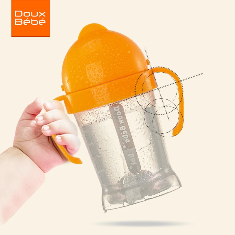 Doux Bebe bebé biberón paja patrón carácter botella 180 ml/270 ml Sippy copas con asas