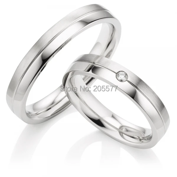 his and hers rings custom handmade Pure Titanium Wedding Rings wedding rings for men and women white gold color semipotent rings and modules