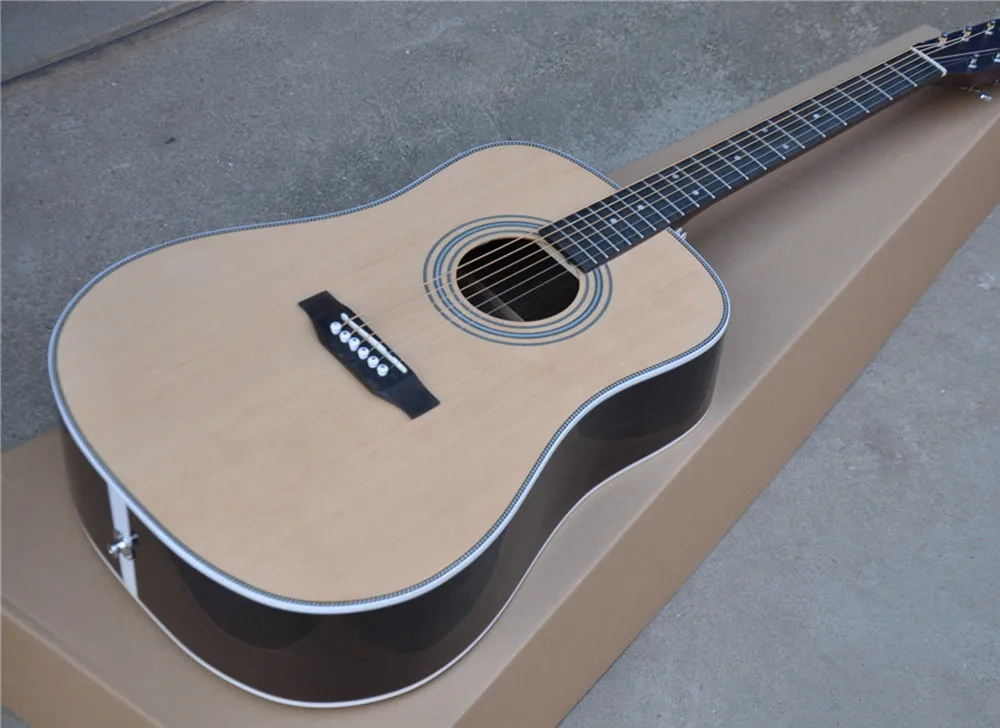 Factory custom 41 inch 20 frets Full Solid Body acoustic guitar with