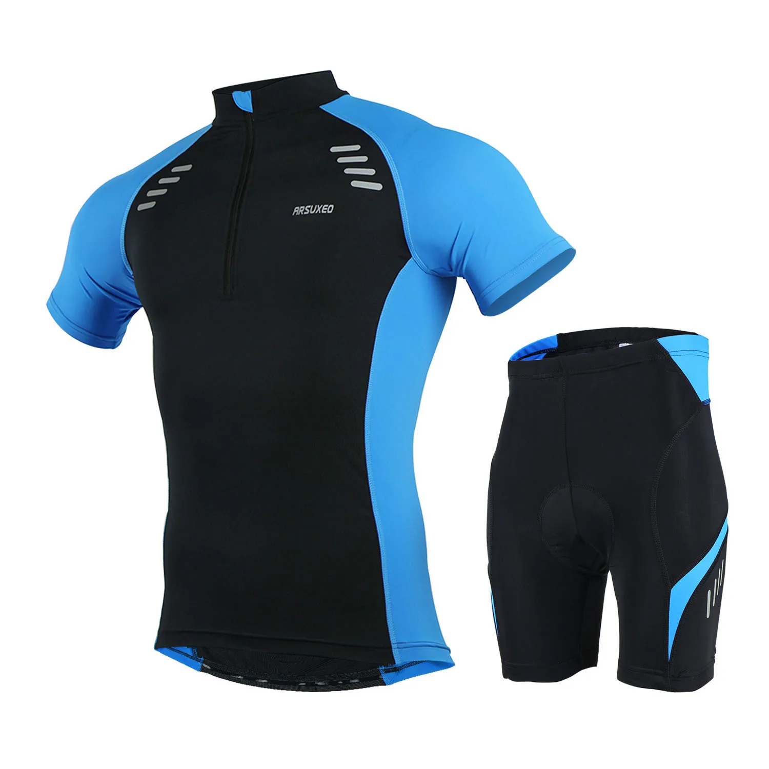

ARSUXEO Men Quick Dry Cycling Jersey Bike Bicycle Breathable Elastic Short Sleeved Tops Mountaion Clothing MTB Cycling sets