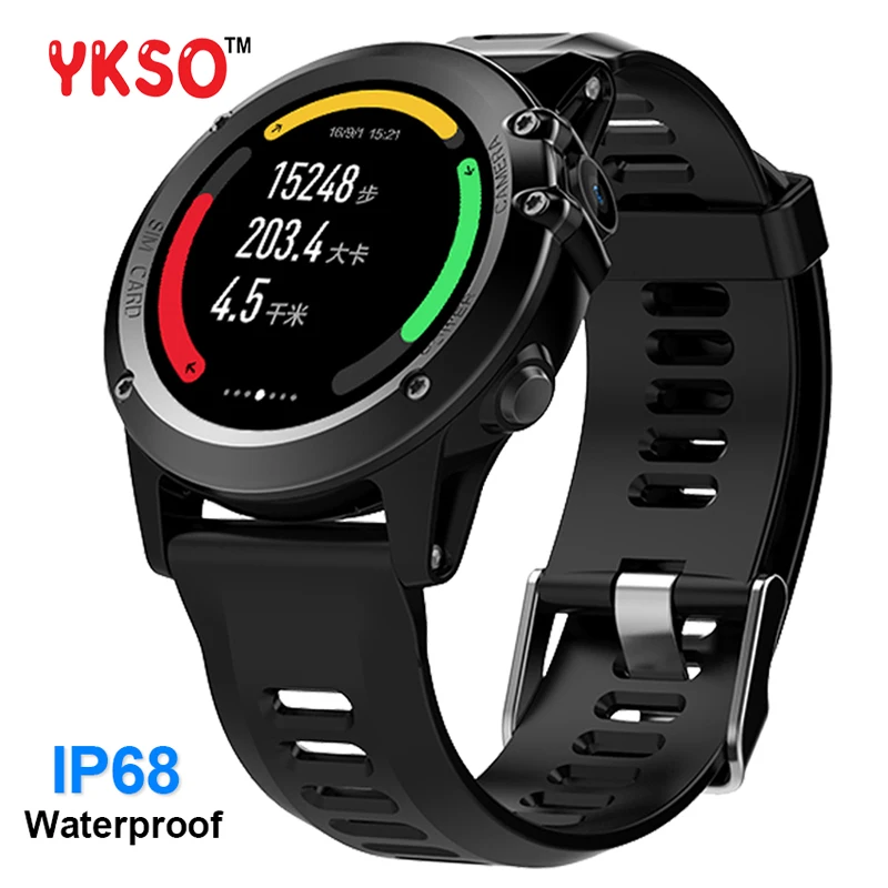 

YKSO IP68 Professional Waterproof smart watch Android 4.4 GPS watch H1 wearable device Support 3G SIM card smartwatch