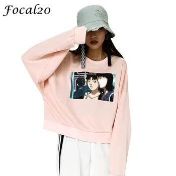 

Focal20 Streetwear Cartoon Character Print Women Sweatshirt Pullover Long Sleeve Causal Sweatshirt Oversize Tracksuit