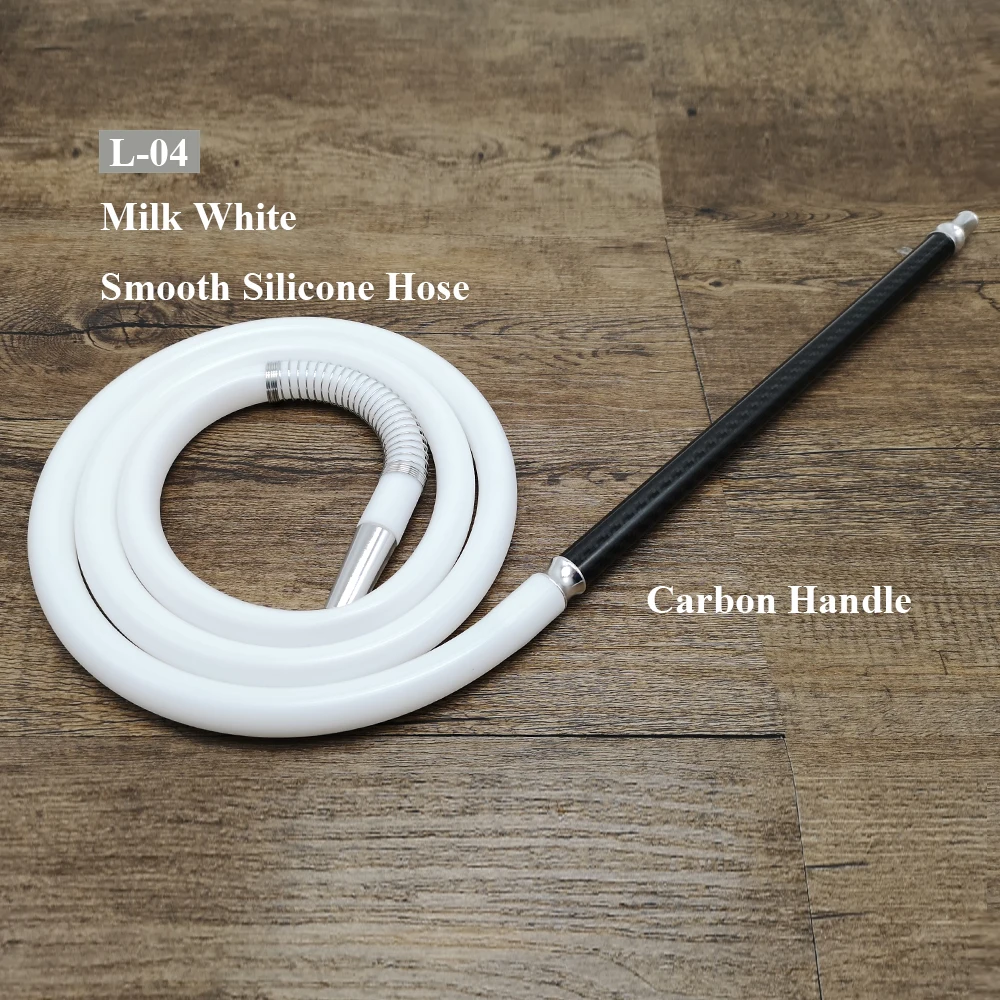 LOMINT Carbon Hookah Hose shisha Carbon Fiber Handle Silicone Tube Aluminum Mouth Tips with Spring Narguile Nargile Accessories