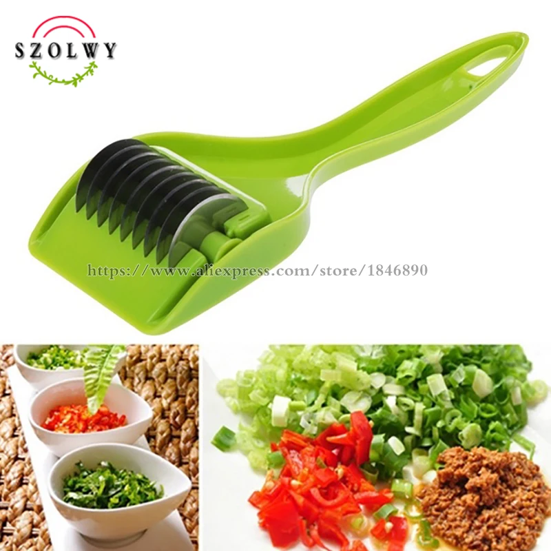 

1pc Kitchen Accessories Blade Green parsley Onion Chopper Slicer Garlic Coriander Cutter