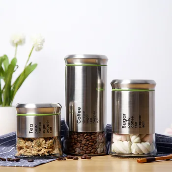 

400ml 600ml 850ml Coffee Jar Glass Storage Tank 2019 Sugar Tea Spice Jars with Lids Food Storage Container Kitchen Containers
