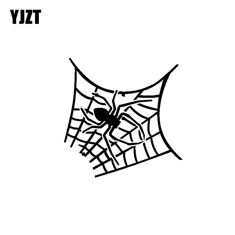 YJZT 15.4CM*15.4CM Delicate Simple Artistic Spider Tarantula On Web Vinyl Decal Original Car Sticker Black/Silver C19-1243 | Автомобили и