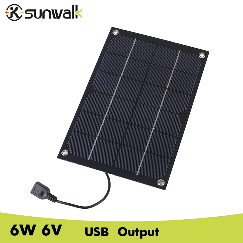 

SUNWALK 6W 5V Flexible Solar Panel Charger 1A Solar Battery Charger with USB Output Charging for Cell Phone/Power Bank