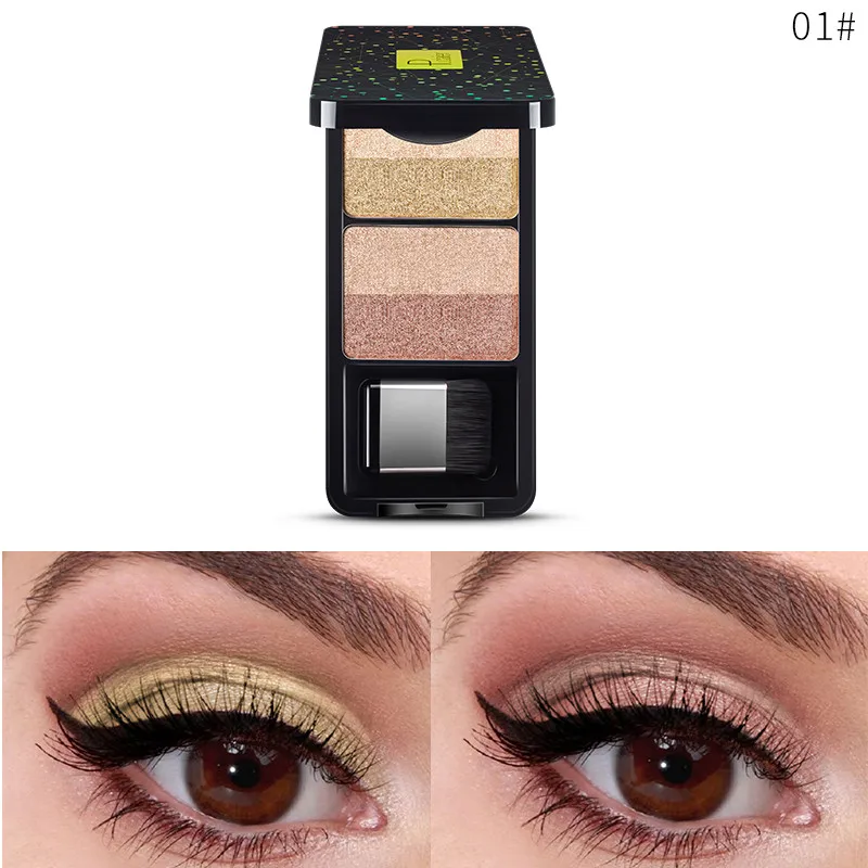 

4 Color Eyeshadow Pan Golden Onion Powder Pearl Luster Subgloss Lasting Eyeshadow Matte Coloured Eye Shadow 5.13djl