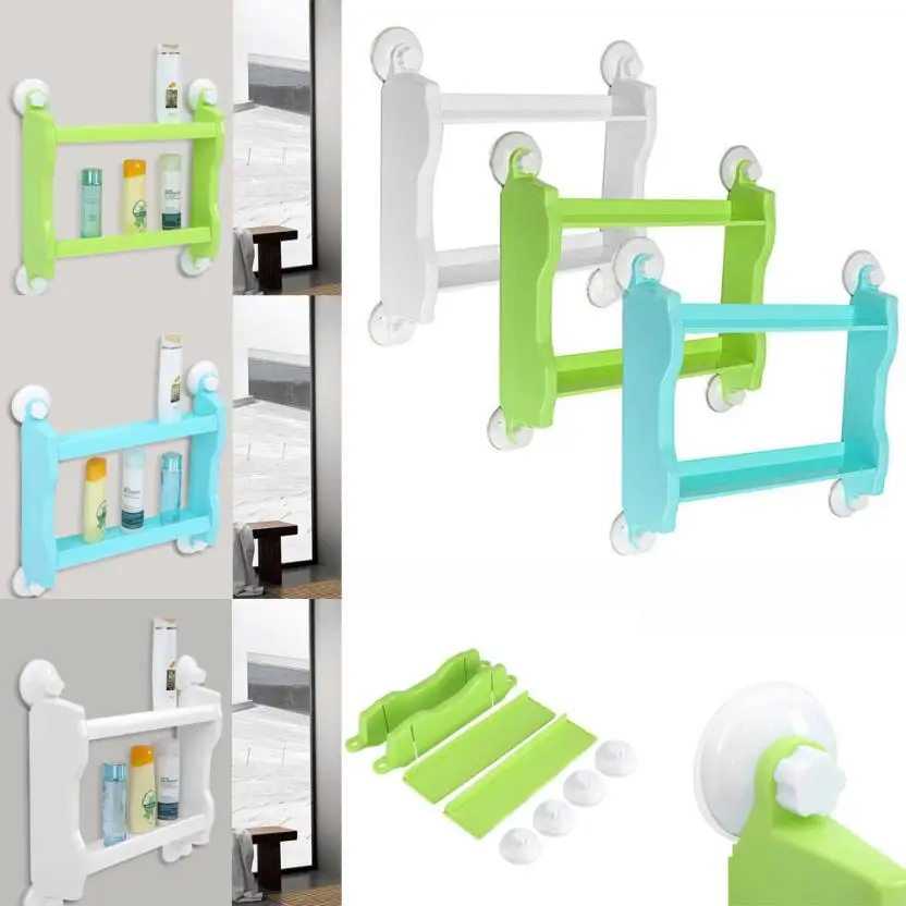 

Suction Corner Rack Shelf Organizer Caddy Storage Bathroom Shower Wall Basket JUNE4
