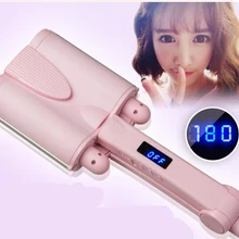 Профессиональный ЖК-дисплей анион щипцы для завивки волос керамический с тремя цилиндрами, для волос бигуди Ролик Вэйвер стайлер для укладки волос Styler